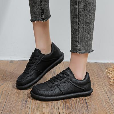 2025 nouvelles petites chaussures blanches chaussures de sport décontractées plates pour femmes à lacets semelle souple chaussures de course légères chaussures de planche tendance ins