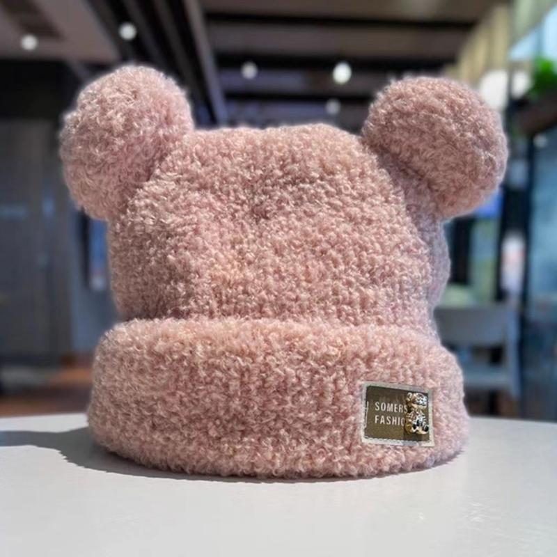 Krásná větruodolná zimní plyšová čepice ve tvaru medvědích uší Harajuku klobouk pro ženy muže Udržujte uši v teple klobouk potřeby do chladného počasí