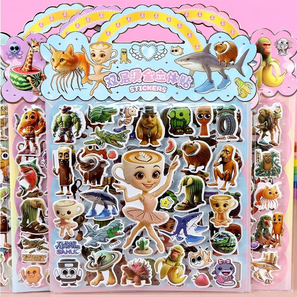 

5/20PCS Tung Tung Sahur Italian Brainrot Animals Bubble Stickers DIY Notebook Phone Guitar Cartoon 3D Puffy Sticker Playthings Gifts%* -A1857