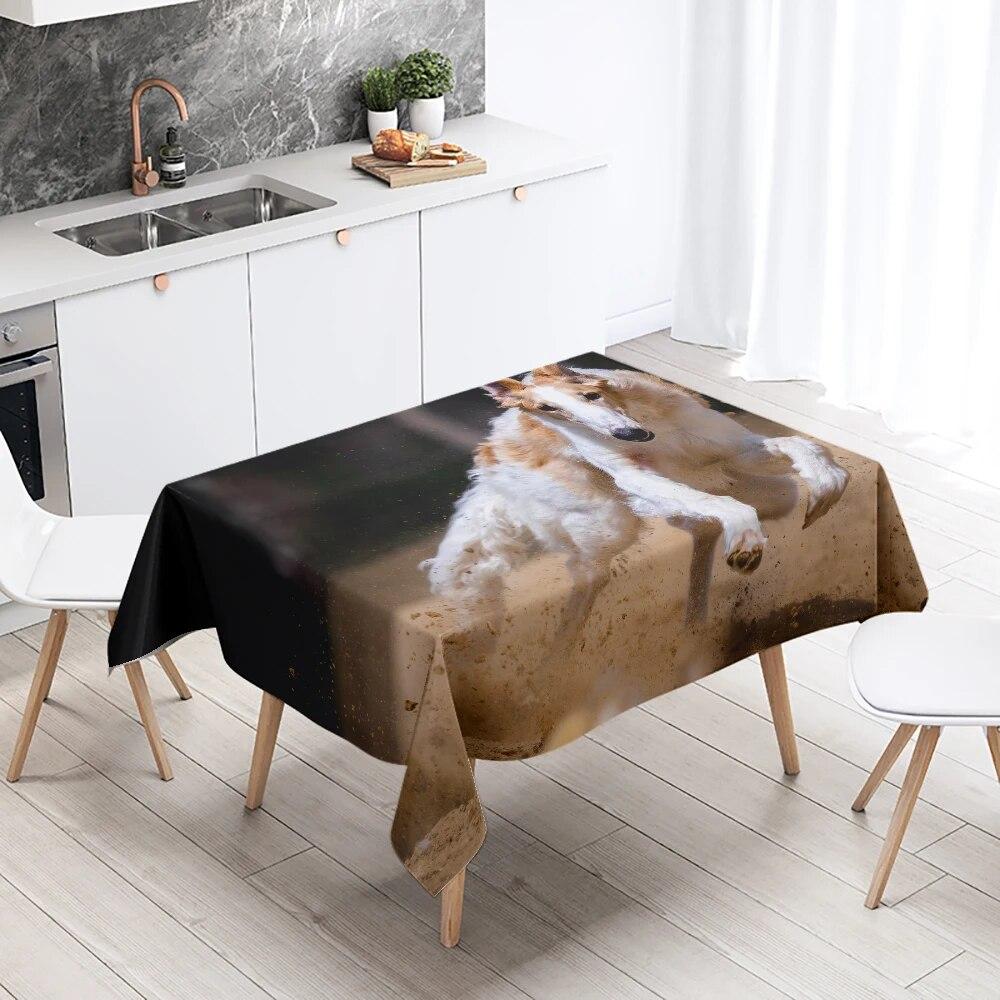 Afghan Hound Tablecloth Cute Animal  Camping  Party Restaurant Table Decoration Waterproof Home Decor