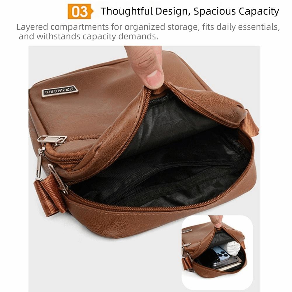 PU Leather Men's Shoulder Bag Waterproof Large Capacity Single Backpack Black Brown Men's Messenger Bags Men Women