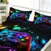Cool Gamepad Pattern Bed Hat Three-Piece Digital Printing Bedroom Room School Dormitory Bedding