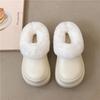 New women's outer wear thick-soled heightening fluffy slippers piled warm waterproof non-slip versatile casual cotton mop