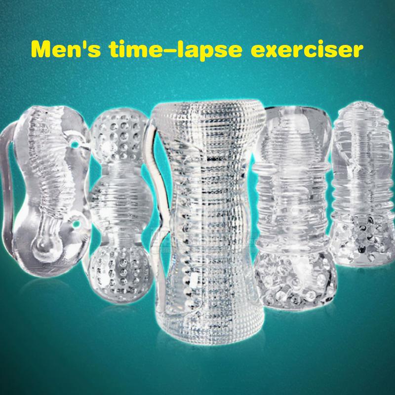 1Pc Silicone Transparent Penis Trainer for Men Vagina Masturbation Endurance Exercise Stretcher Adult Sex Toy for Male