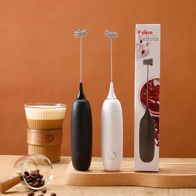 Batidor de huevos de mano, batidor de capuchino con batería, minibatidora eléctrica para hacer espuma de leche, batidora de café inalámbrica
