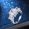 Jewelry Ring Women'S Girl Diamond Simple Square Diamond Zircon Ring Jewelry