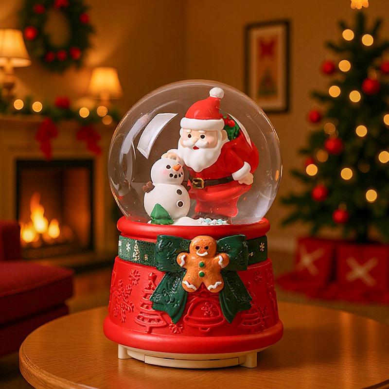 Boîte à musique fantaisie de Noël avec boule de cristal – Décoration princesse, cadeau pour anniversaire de fille