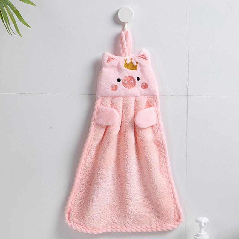 

1 шт. Рушник для рук Кораловий оксамит Кухонні рушники та підвісні домашні рушники для ванної кімнати, кухні та їдальні 1 pc рожевий