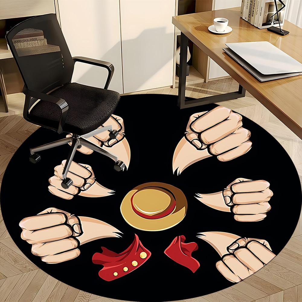 O-One Piece Luffy Office Round Area Rug, Indoor Mat Suitable For Office, Under Office Chairs Bedroom Living Room Home Decor, DT1212087