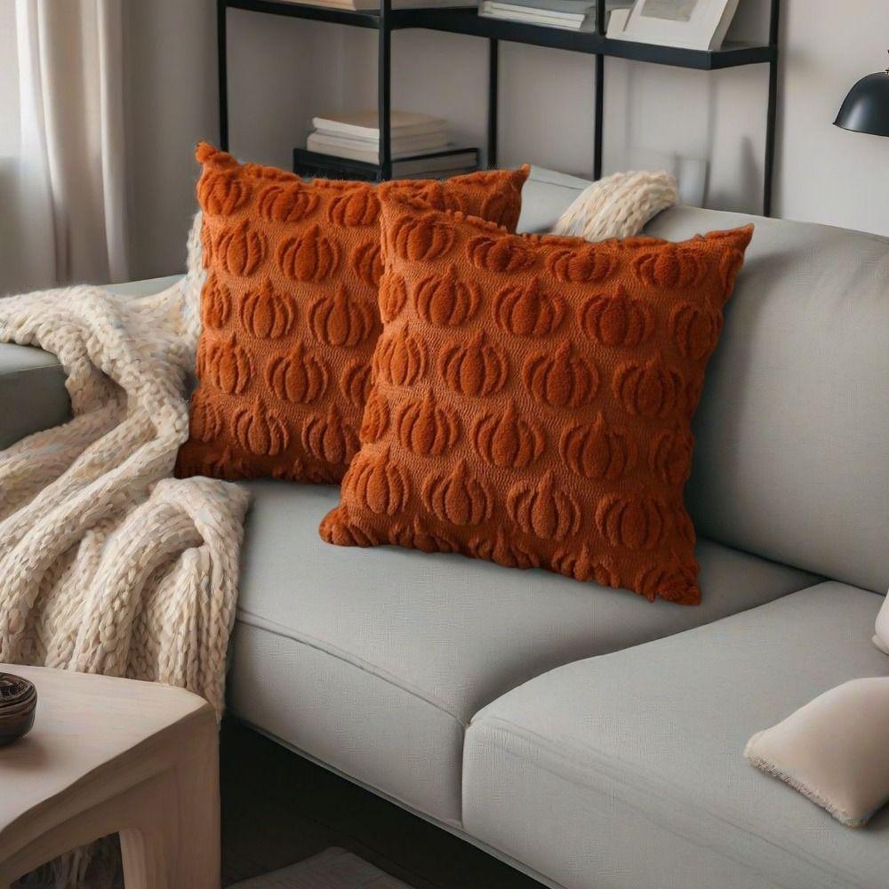 New Halloween Throw Pillow Covers 18x18 inch Soft Warm Pillowcase Pumpkin Pattern Pillow Cases Holiday Decor