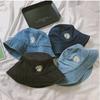 Korean New Ins Daisy Embroidery Bucket Hats Women Men Panama  Summer Sun Hat Fashion Flower Bob Washed Denim Basin Cap