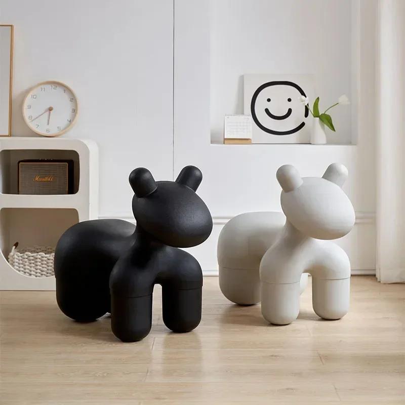 Creative Living Room Stool Pony Chair Living Room Simple Leisure Chair Animal Seat Creative Children Adult Chair Personalized