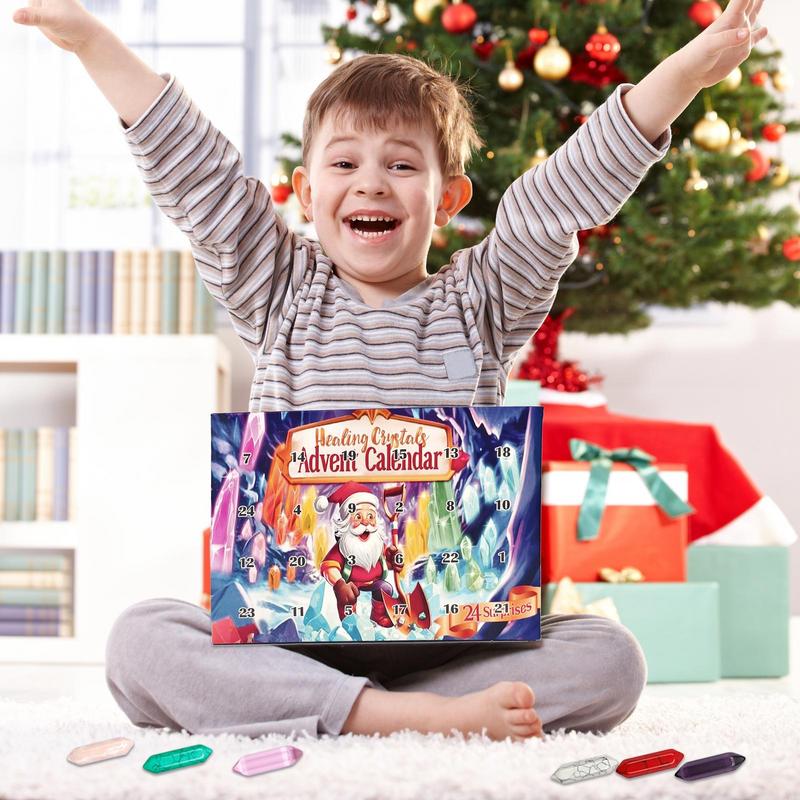 Kristall Adventskalender 2024 24 Tage Countdown Kalender Edelstein Adventskalender für Kristallliebhaber Kristalle Halskette Countdown