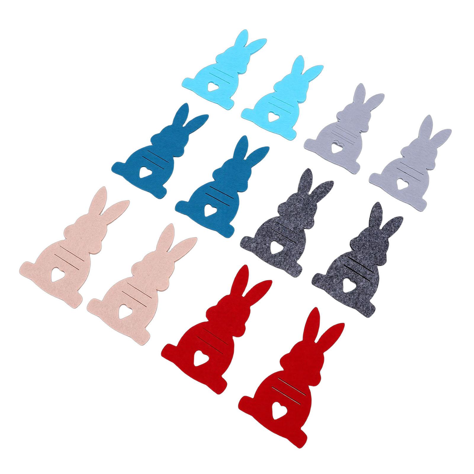 

12pcs Easter Bunny Money Holders Clip Felt Rabbit Cash Holder For Home Table Decor Party Supplies