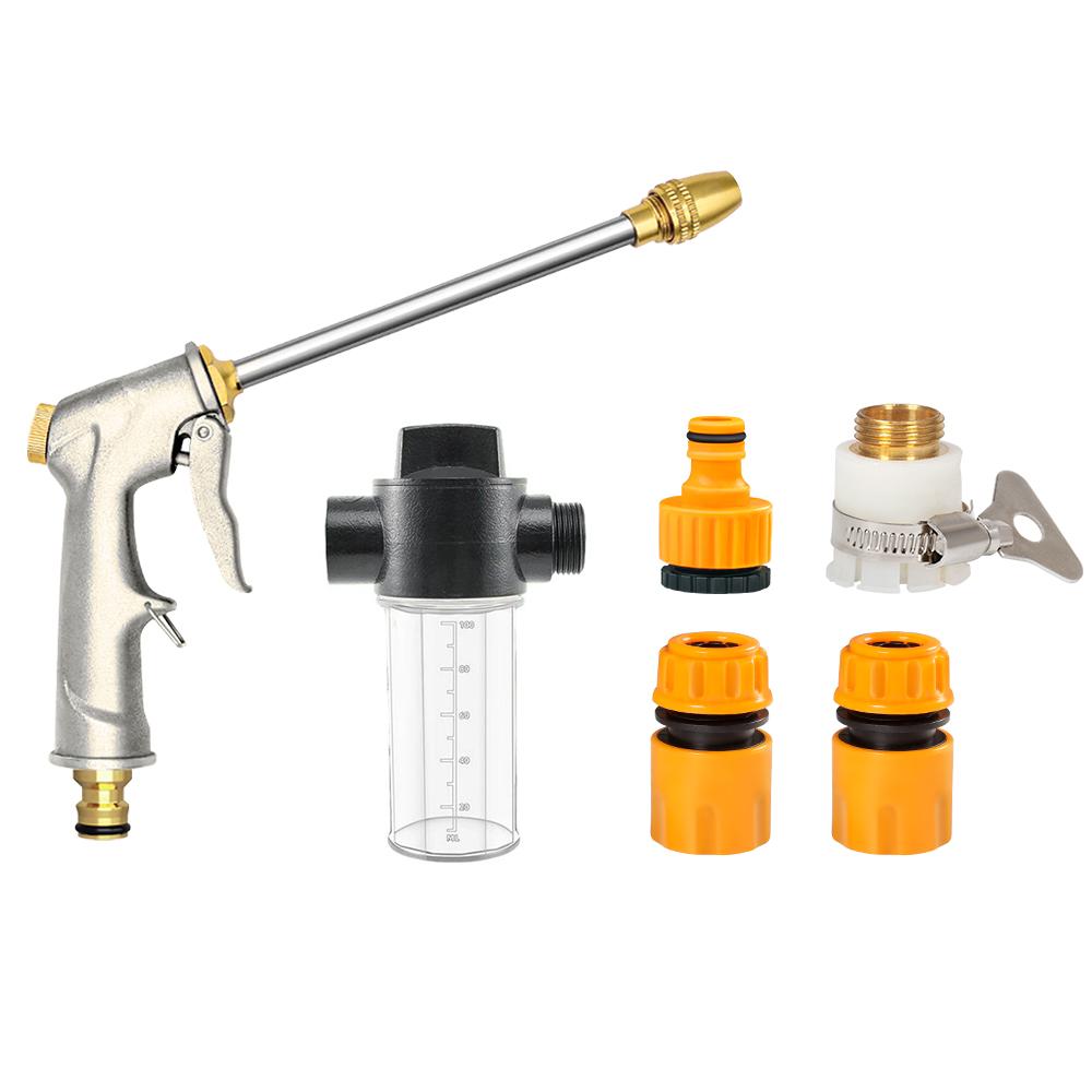 High pressure metal water gun set suitable for garden, gardening, courtyard watering, durable multifunctional water gun