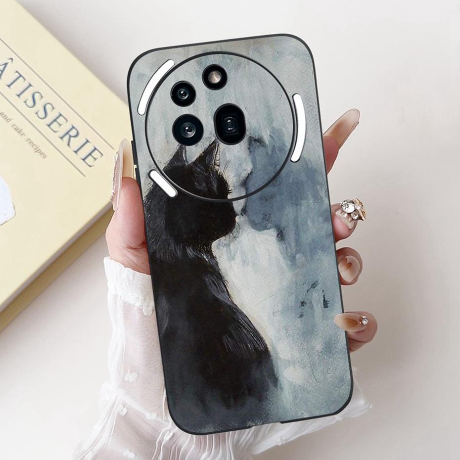 Beautiful Floral Painting Phone Case For Nothing Phone (3a) Pro Black Silicone Soft Cover For Nothing Phone3a 3a Pro Bumpers