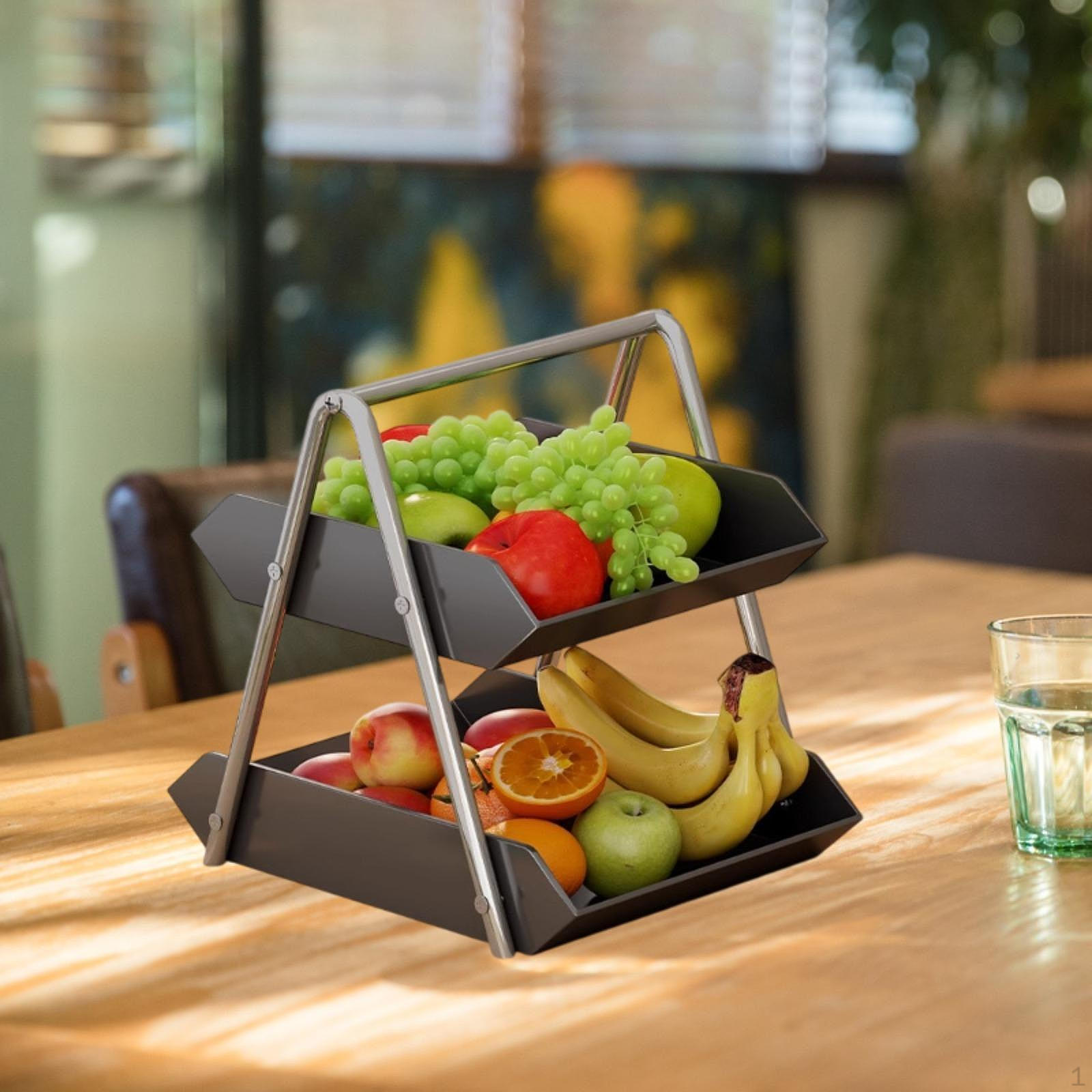 Двухуровневая корзина для фруктов, держатель для хранения закусок и кухонного использования