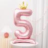 32/42inch Crown Decor Pink Aluminum Foil Digital Balloon Number Balloon For Birthday Party Decor Supplies Girls Birthday Favor