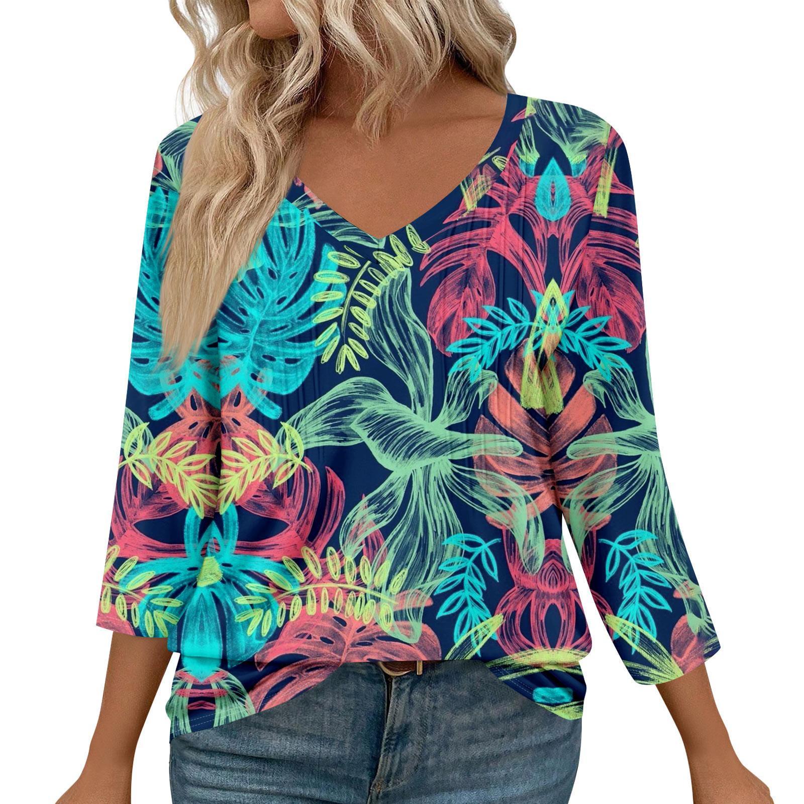 

Женская мода повседневные топы с рукавом 3/4 плиссированные модные топы футболки S зелёный