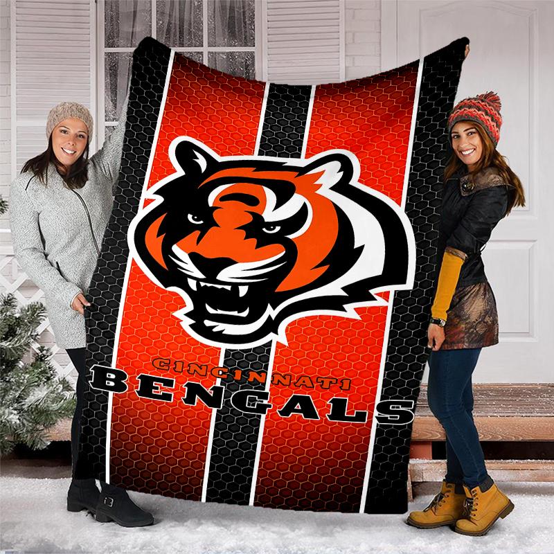 Cincinnati Bengals LOGO printed throw blanket—soft,warm;versatile blanket for all seasons—perfect as &air-conditioning throw,nap blanket