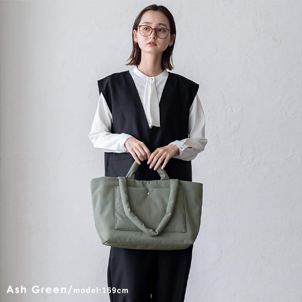 VITAFELICE Damen 2-Henkel 2-Wege Nylon-Tragetasche inb-10187z (Aschgrün)