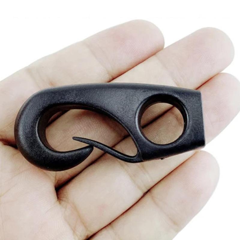 10 Pezzi Gancio Bungee in Plastica Nera Tenditore per Corda Gancio Strumento Fisso Gancio di Fissaggio Bungee per Kayak Canoe Barche Accessori