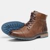 Plus Size Men's High-Top Leather Workwear Ankle Boots - US Size Fashion Martin Boots