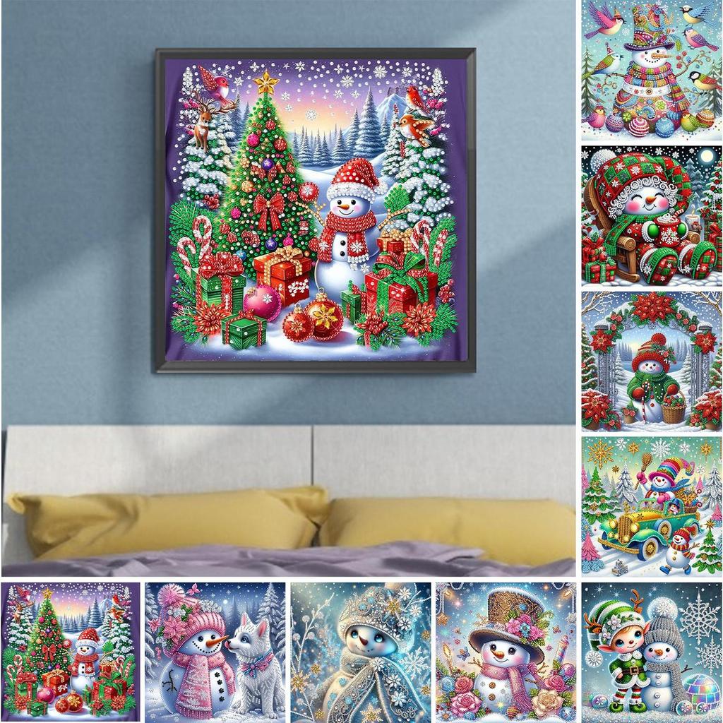 Snowman 5D DIY Diamond Art Painting Kits for Gift Home Wall Decor Special Shape Partial Drill Dimond Art Paintings 11.81x11.81in