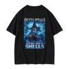 Outta Spells But Not Outta Shells Ironic Wizard Funny Fantasy Meme T Shirts Men Women Summer Tops Pure Cotton Tshirt Streetwear