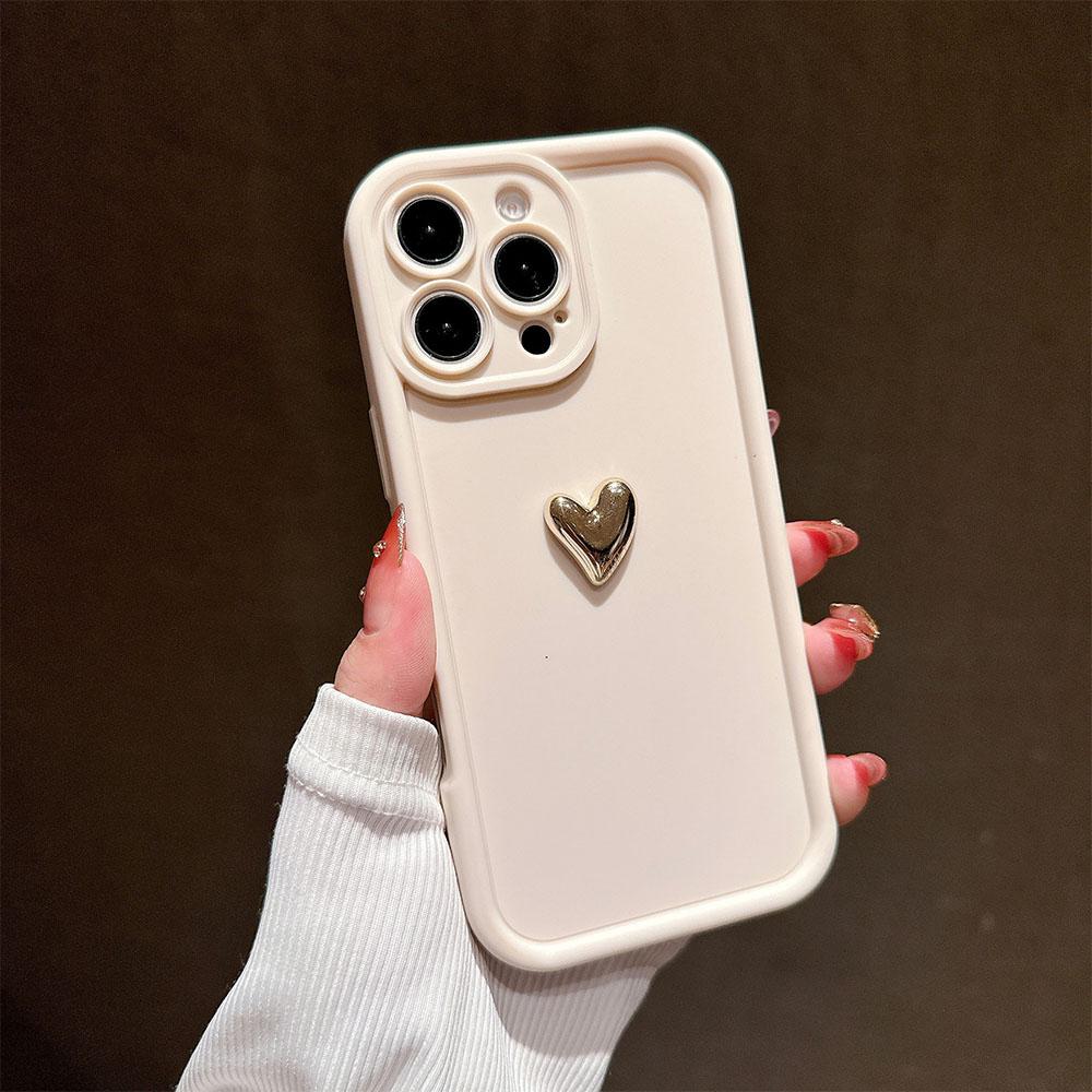 Girl 3D Gold Heart Silicone Soft Phone Case For Redmi Note 14 13 12 11 10 9 8 Pro Plus 12s 11s 13C 12 Shockproof Matte Cover