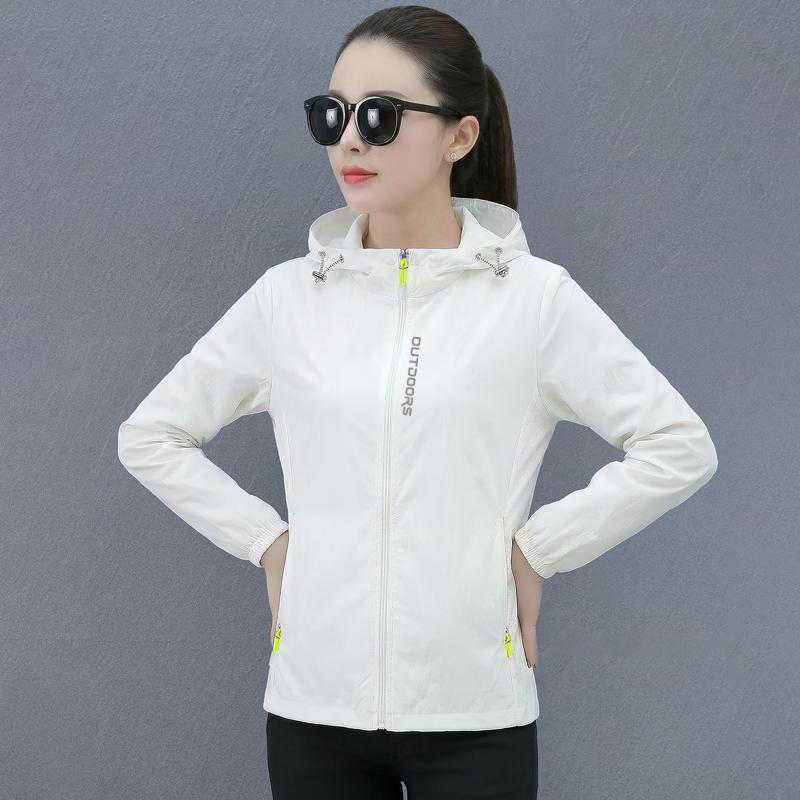 

Sunscreen Clothing for Women In Summer, Hooded, Ice Silk, Cool Feeling, Mesh Breathable, Anti Sunburn Clothing, Women s Top XS білий