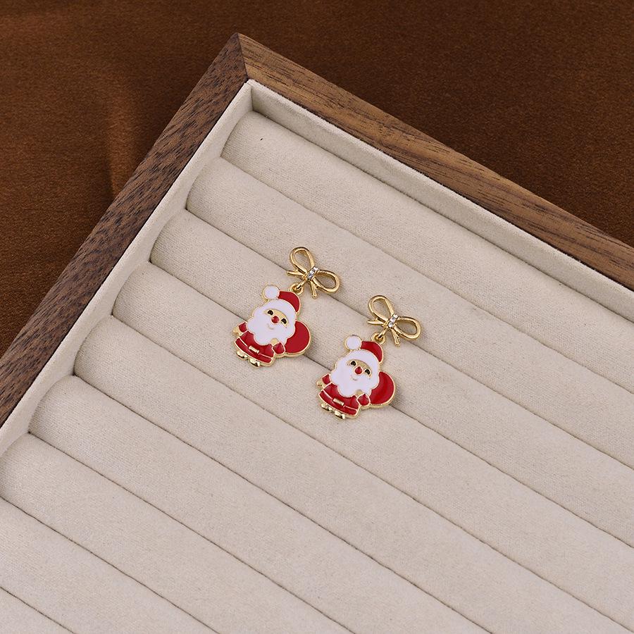 Japanese & Korean Christmas Bow Earrings - Cute Candy Cane, Snowflake, and Tree Designs