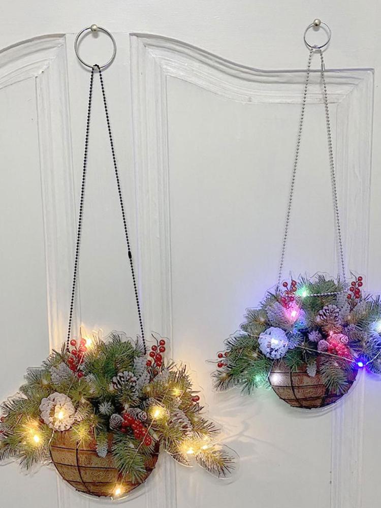 Buy Artificial Christmas Hanging Basket Decoration Lights Outdoor