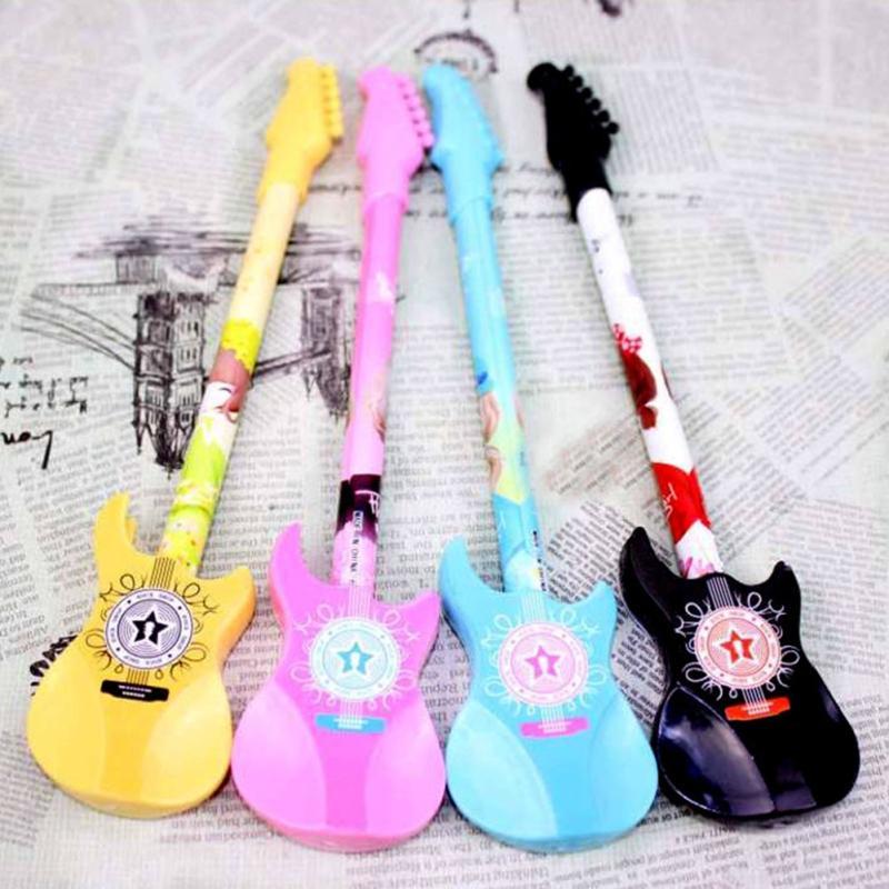 1pcs 0.38mm Kawaii Plastic Gel Pen Guitar Novelty Pens Children Gift-Stationery`