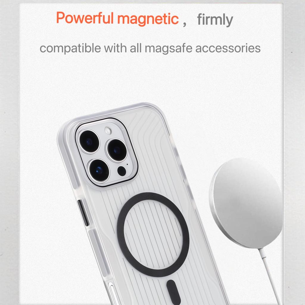 For iPhone 16 Pro Max Magnetic Case TPU PC TPE Shockproof Phone Back Cover