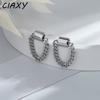 CIAXY Silver Color Geometric Chain Tassel Earring for Women Simple Small Earring Studs 2021 Fashion Jewelry