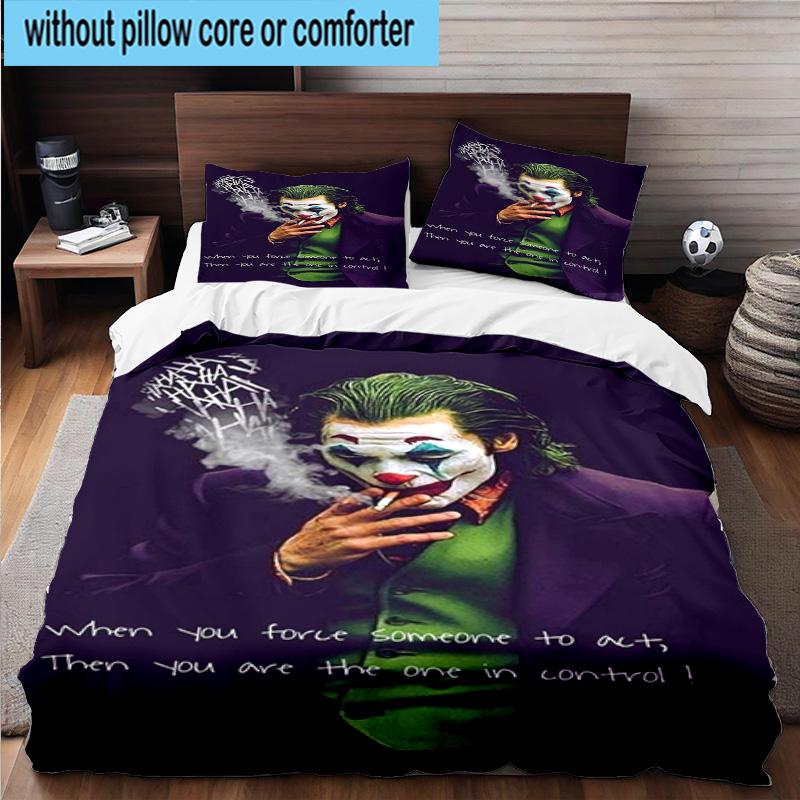 3PCS Jo-ker's Masked Faces 3pcs Bedding,Including 3PCS Duvet Cover And 2pcs Pillowcases Perfect for Christmas,Ideal for Bedroom, Dormitory