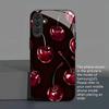Crimson Cherry Phone Case Glass for Samsung S25 S24 S23 S22 Ultra S20 Ultra  A16 A36 A54