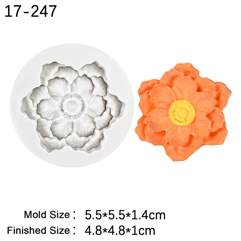 Fondant Cake Silicone Mold Rose Peach Blossom Flower Baking Chocolate Decorative Mould 15-71