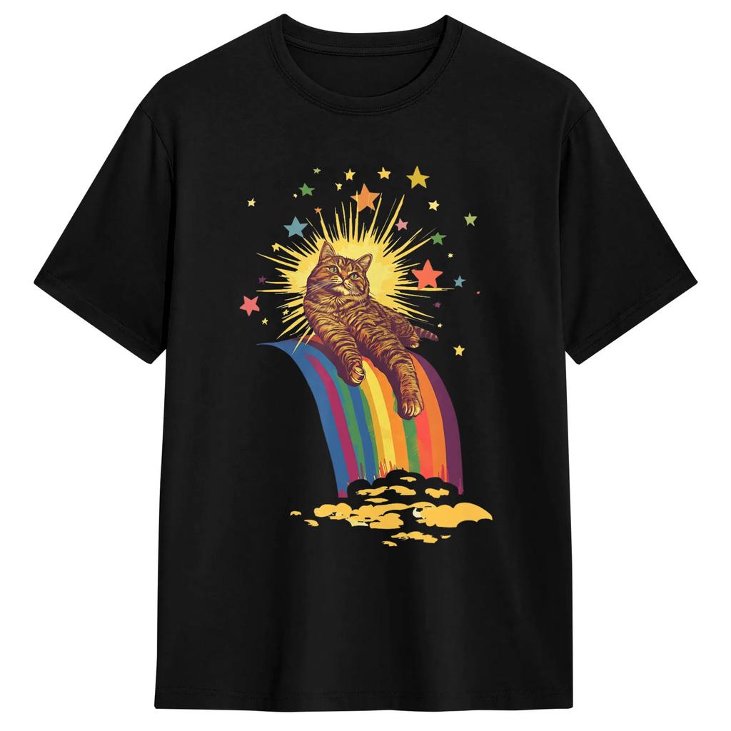 Oversized T Shirt Cat Stack Rainbow Lesbian Gay Pride Ally Lgbt 100 Cotton Tshirts Fashion Tshirt For Unisex Summer Top Tees