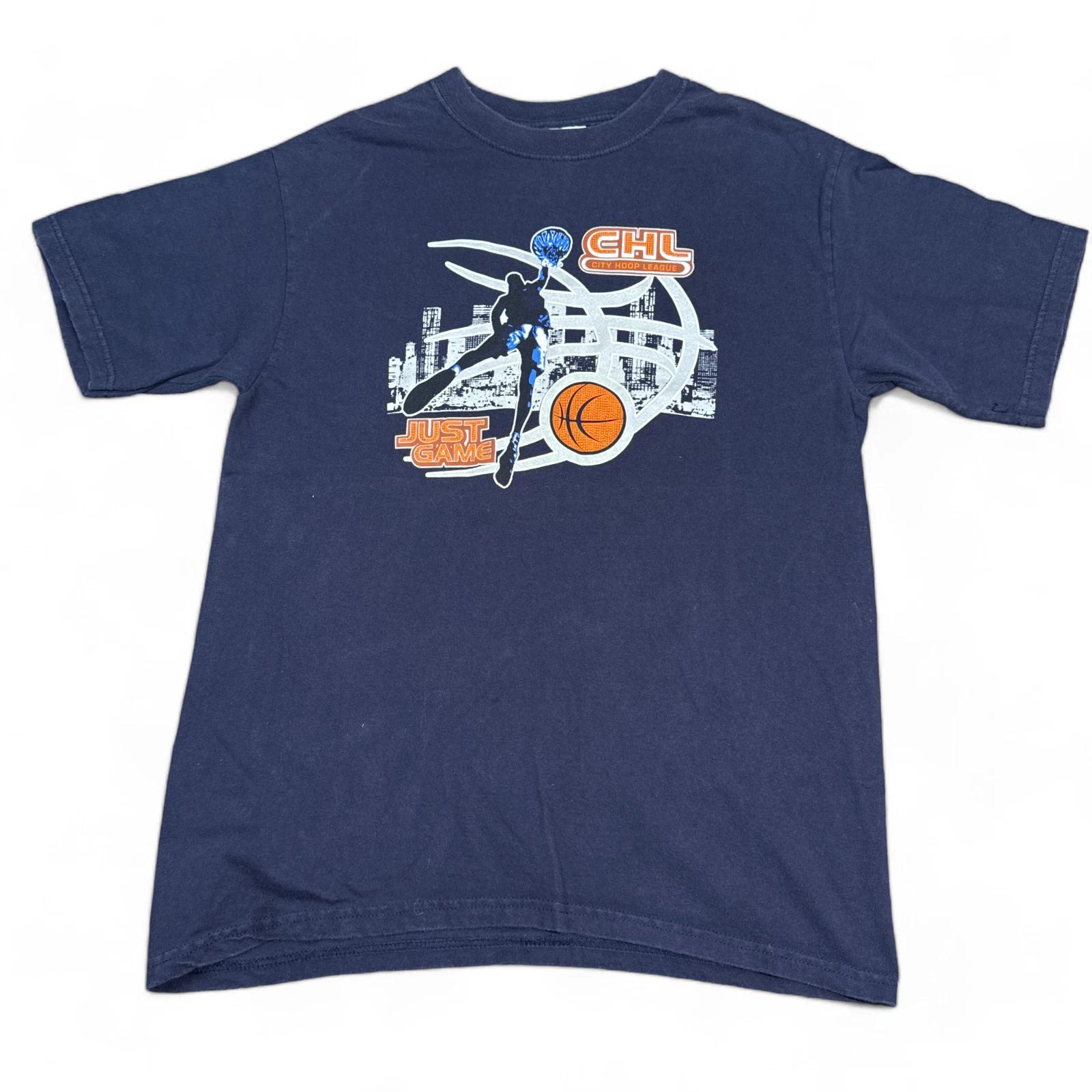 

Vintage 90s City Hoop League T-Shirt Adult Size Medium Blue Basketball Tee 3XL