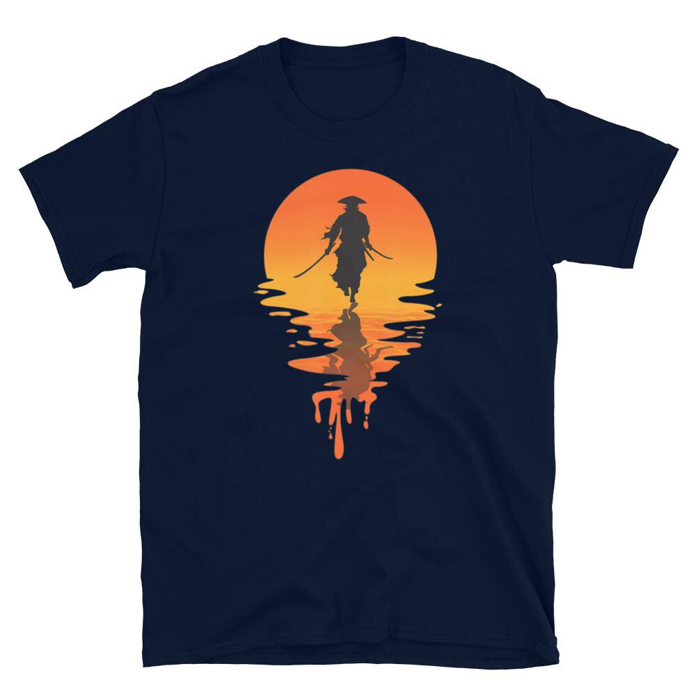 Samurai Retro Bushido Warrior Cool Print T Shirt Men Crewneck Cotton Short Sleeve Summer Daily Life Male Casual Tee Tops