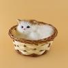 Lovely Simulation Animal Doll Plush Mini Basket Cat Rabbit Dog Kids Xmas Toy