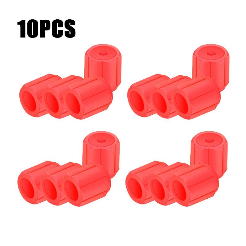 10PCS Luminous Valve Caps Fluorescent Red Night Glowing Car Motorcycle Bicycle Wheel Styling Tyre Hub Universal Cap Decor