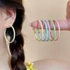 Colorful Summer Glaze Drip Hoop Earrings - Exaggerated, Face-Slimming Multi-Hoops for Women