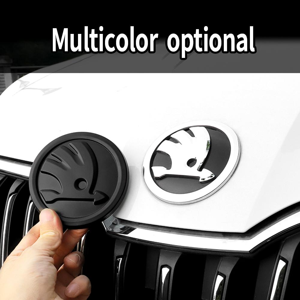 1Pcs Car ABS Logo Auto Front Hood Emblem Rear Trunk Cover For Skoda S Octavia Rapid Fabia A7 Superb KAMIQ Roomster VRS