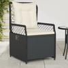 Vidaxl Folding Garden Chairs, 2 Pcs, Black, Poly Rattan