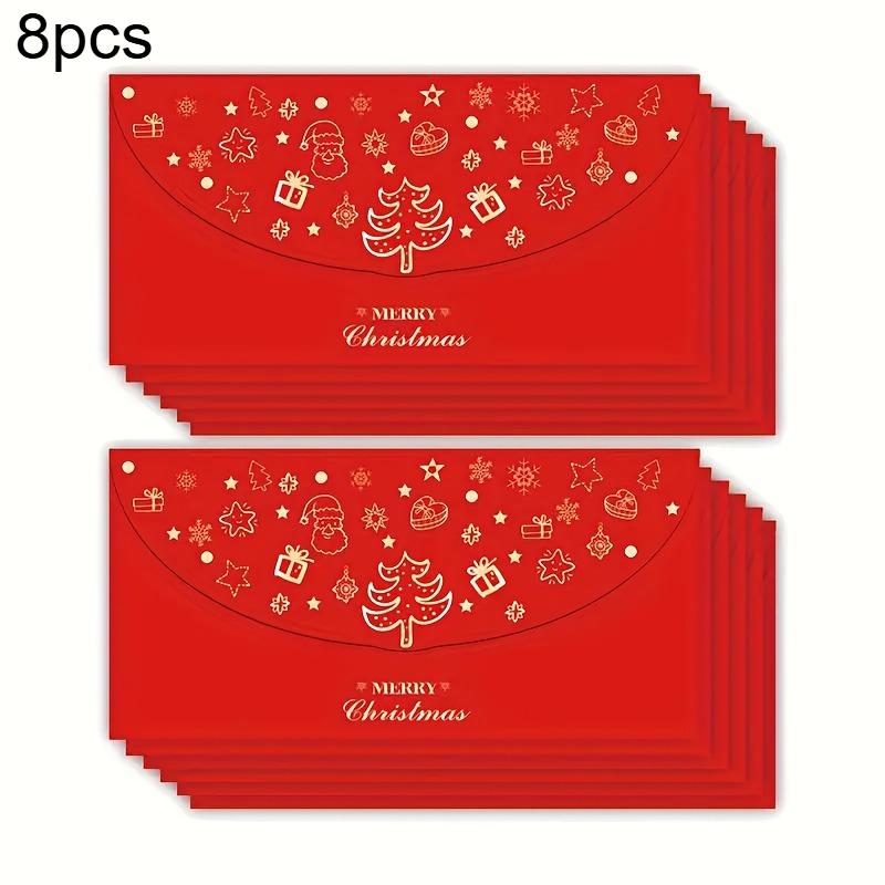 4/8pcs Decorative Envelopes for Gifts, Featuring Golden Foil Designs, Perfect for Christmas, Festivals, New Year Celebrations