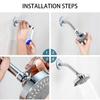 4 Inch High Pressure ShowerHead 5 Modes Adjustable Rainfall Mode Fixed Shower Head Water-Saving Overhead Showerhead
