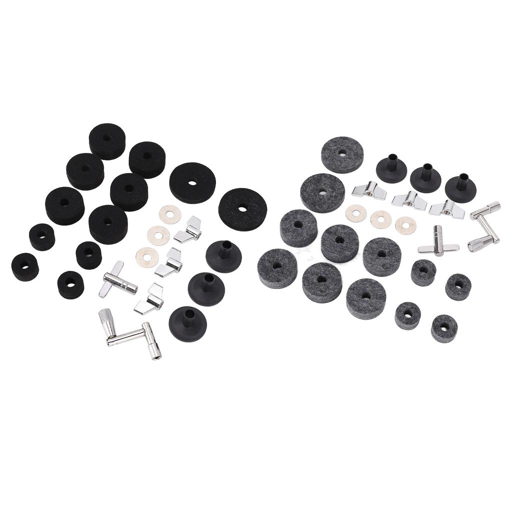 23 Pieces Cymbal Replacement Accessories Non Slip 2.5cm 4cm 5cm Felt Pads Drum Cymbal Sleeves Nuts W
